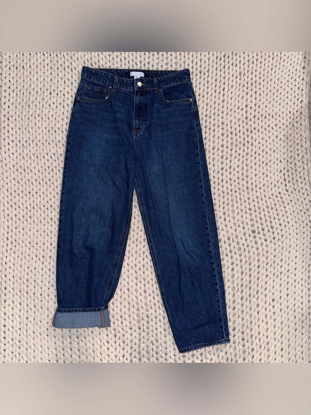 H&M Boyfriend Jeans in Dark Blue Denim